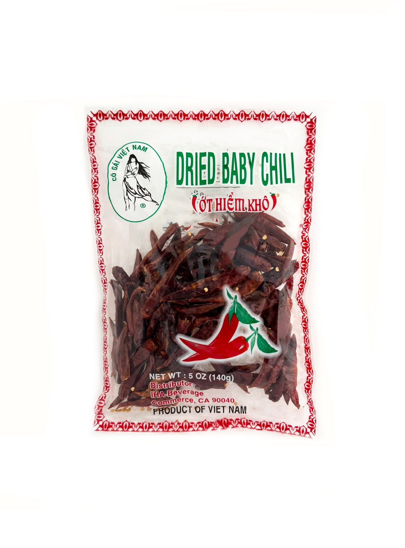 Co Gai dried chili whole Vietnamese Thai Asian dried red chili pepper stir fry soup spice 5 oz product of vietnam