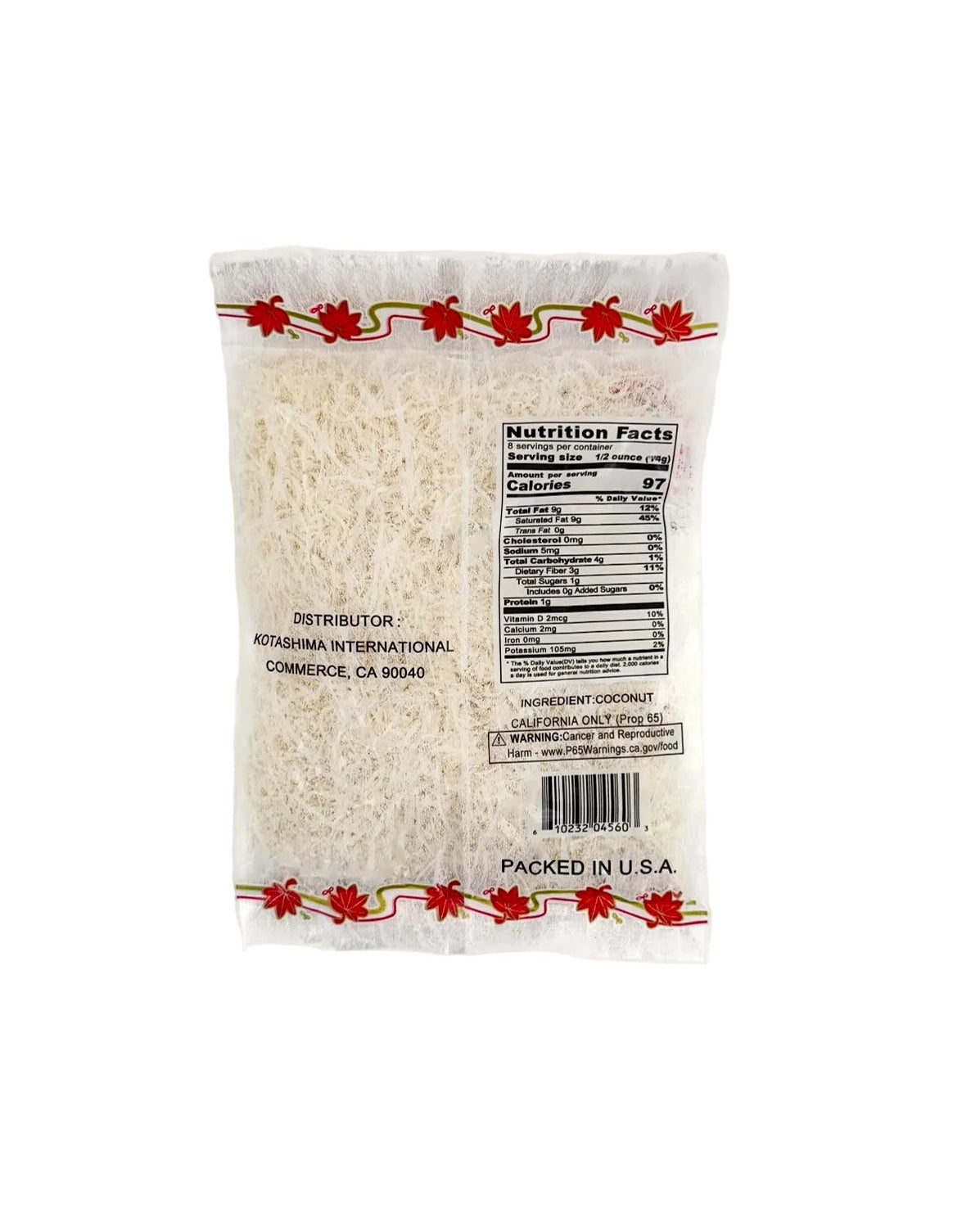 Kotashima dried shredded coconut premium tender sweet coconut flakes baking Asian dessert topping ingredient