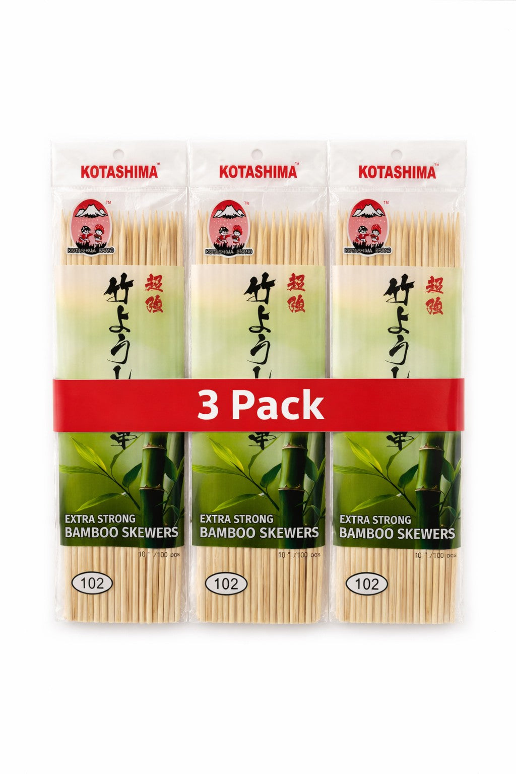 Kotashima bamboo skewers 10 inch 100 count hot pot grilling skewers 3 packs