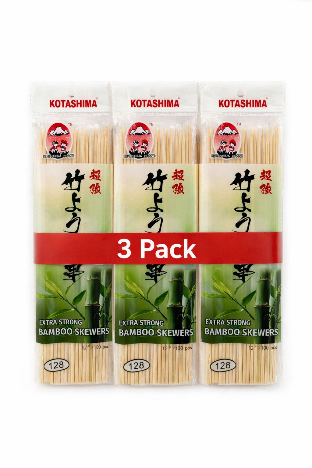 Kotashima bamboo skewers 12 inch  natural bamboo grilling skewer 3 pack 128