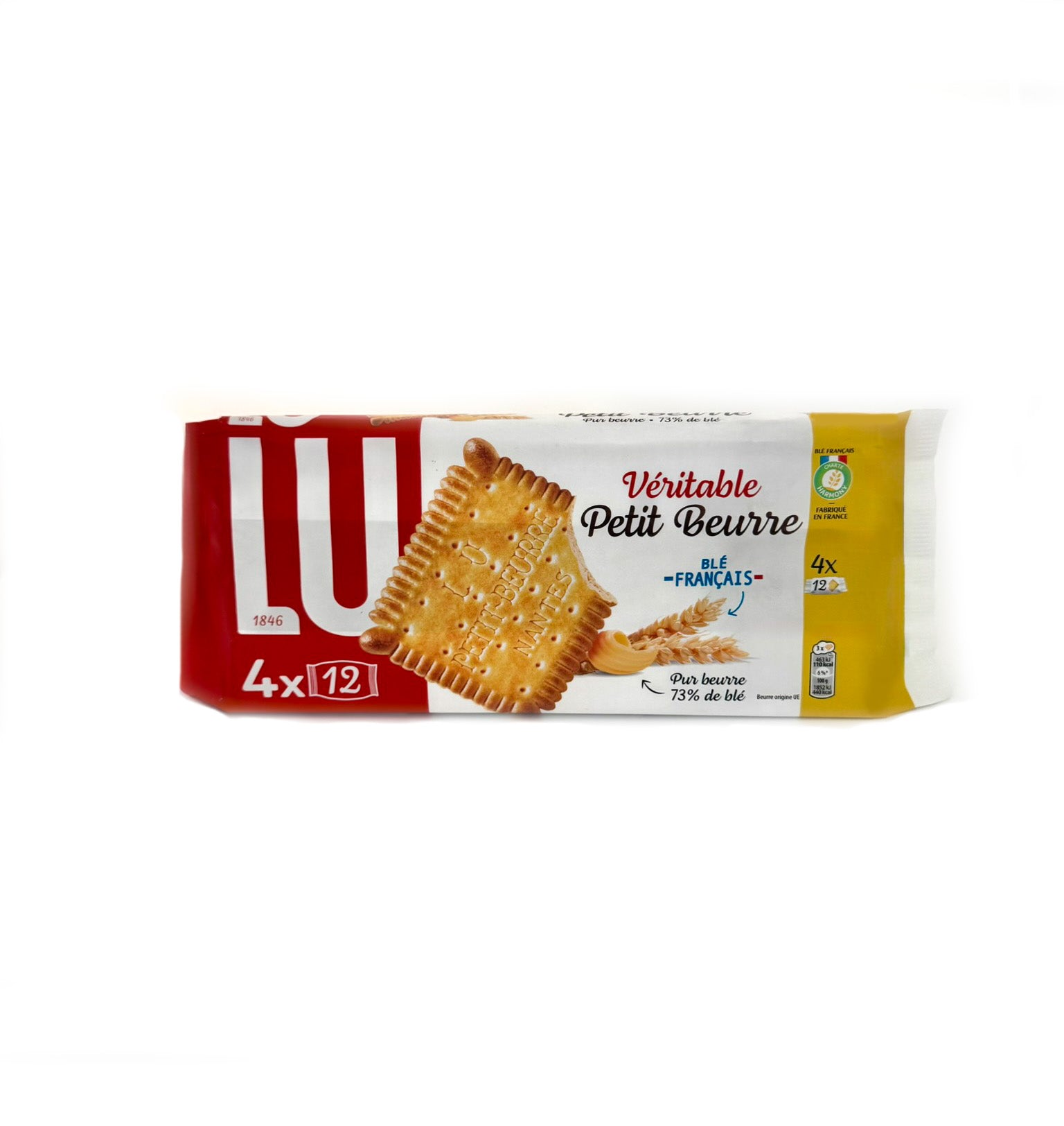 Lu Veritable Petit Beurre close up French butter biscuit golden crisp snack cookie 4x 12 pieces